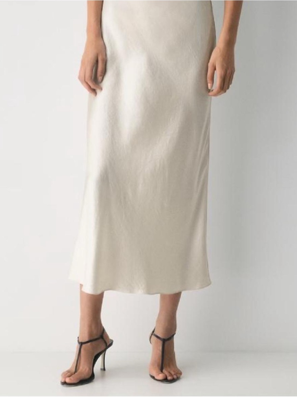 Aritzia Babaton Cream Satin Maxi Skirt